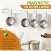 imageSpring Chef Magnetic Measuring Cups ampamp Spoons Set Patent Pending Strong N45 Magnets Heavy Duty Stainless Steel Fits in Spice Jars for Baking ampamp Cooking BPA Free Set of 15 with Leveler MulticolorMint