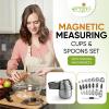 imageSpring Chef Magnetic Measuring Cups ampamp Spoons Set of 15 with Leveler Black ampamp Stainless Steel Large Box Grater with Handle  2 Product Bundle