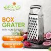 imageSpring Chef Magnetic Measuring Cups ampamp Spoons Set of 15 with Leveler Black ampamp Stainless Steel Large Box Grater with Handle  2 Product Bundle