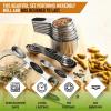 imageSpring Chef Magnetic Measuring Cups ampamp Spoons Set of 15 with Leveler Black ampamp Stainless Steel Large Box Grater with Handle  2 Product Bundle
