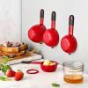 imageSpring Chef Magnetic Measuring Cups and Spoons Set of 9 Nesting Kitchen Tool with Easy to Read Markings for Measuring Dry or Liquid Ingredient BPA Free BlackRed