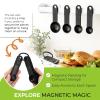 imageSpring Chef Magnetic Measuring Cups and Spoons Set of 9 Nesting Kitchen Tool with Easy to Read Markings for Measuring Dry or Liquid Ingredient BPA Free BlackBlack