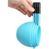 imageSpring Chef Magnetic Measuring Cups and Spoons Set of 9 Nesting Kitchen Tool with Easy to Read Markings for Measuring Dry or Liquid Ingredient BPA Free BlackBlue Aqua Sky