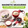 imageSpring Chef Magnetic Measuring Cups and Spoons Set of 9 Nesting Kitchen Tool with Easy to Read Markings for Measuring Dry or Liquid Ingredient BPA Free BlackRed