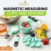 imageSpring Chef Magnetic Measuring Cups and Spoons Set of 9 Nesting Kitchen Tool with Easy to Read Markings for Measuring Dry or Liquid Ingredient BPA Free BlackMint