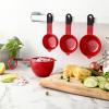 imageSpring Chef Magnetic Measuring Cups and Spoons Set of 9 Nesting Kitchen Tool with Easy to Read Markings for Measuring Dry or Liquid Ingredient BPA Free BlackRed