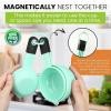 imageSpring Chef Magnetic Measuring Cups and Spoons Set of 9 Nesting Kitchen Tool with Easy to Read Markings for Measuring Dry or Liquid Ingredient BPA Free BlackMint