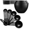 imageSpring Chef Magnetic Measuring Cups and Spoons Set of 9 Nesting Kitchen Tool with Easy to Read Markings for Measuring Dry or Liquid Ingredient BPA Free BlackBlack