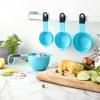 imageSpring Chef Magnetic Measuring Cups and Spoons Set of 9 Nesting Kitchen Tool with Easy to Read Markings for Measuring Dry or Liquid Ingredient BPA Free BlackBlue Aqua Sky