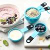 imageSpring Chef Magnetic Measuring Cups and Spoons Set of 9 Nesting Kitchen Tool with Easy to Read Markings for Measuring Dry or Liquid Ingredient BPA Free BlackBlue Aqua Sky