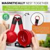 imageSpring Chef Magnetic Measuring Cups and Spoons Set of 9 Nesting Kitchen Tool with Easy to Read Markings for Measuring Dry or Liquid Ingredient BPA Free BlackRed