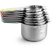 imageSpring Chef Magnetic Stainless Steel Measuring Cups Patent Pending Kitchen Tools with Easy to Read Markings for Measuring Dry or Liquid Ingredients Set of 7 BlackPastel