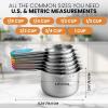 imageSpring Chef Magnetic Stainless Steel Measuring Cups Patent Pending Kitchen Tools with Easy to Read Markings for Measuring Dry or Liquid Ingredients Set of 7 BlackNeon