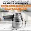 imageSpring Chef Magnetic Stainless Steel Measuring Cups Patent Pending Kitchen Tools with Easy to Read Markings for Measuring Dry or Liquid Ingredients Set of 7 BlackWinter Frost