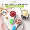 imageSpring Chef Magnetic Stainless Steel Measuring Cups Patent Pending Kitchen Tools with Easy to Read Markings for Measuring Dry or Liquid Ingredients Set of 7 BlackNeon