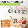 imageSpring Chef Magnetic Stainless Steel Measuring Cups Patent Pending Kitchen Tools with Easy to Read Markings for Measuring Dry or Liquid Ingredients Set of 7 BlackPastel