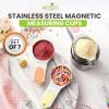 imageSpring Chef Magnetic Stainless Steel Measuring Cups Patent Pending Kitchen Tools with Easy to Read Markings for Measuring Dry or Liquid Ingredients Set of 7 BlackPastel