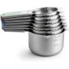 imageSpring Chef Magnetic Stainless Steel Measuring Cups Patent Pending Kitchen Tools with Easy to Read Markings for Measuring Dry or Liquid Ingredients Set of 7 BlackWinter Frost