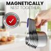 imageSpring Chef Magnetic Stainless Steel Measuring Cups Patent Pending Kitchen Tools with Easy to Read Markings for Measuring Dry or Liquid Ingredients Set of 7 BlackMountain Sunrise
