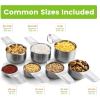 imageSpring Chef Magnetic Stainless Steel Measuring Cups Patent Pending Kitchen Tools with Easy to Read Markings for Measuring Dry or Liquid Ingredients Set of 7 BlackStainless Steel