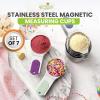 imageSpring Chef Magnetic Stainless Steel Measuring Cups Patent Pending Kitchen Tools with Easy to Read Markings for Measuring Dry or Liquid Ingredients Set of 7 BlackWinter Frost