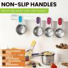 imageSpring Chef Magnetic Stainless Steel Measuring Cups Patent Pending Kitchen Tools with Easy to Read Markings for Measuring Dry or Liquid Ingredients Set of 7 BlackMulticolor