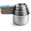 imageSpring Chef Magnetic Stainless Steel Measuring Cups Patent Pending Kitchen Tools with Easy to Read Markings for Measuring Dry or Liquid Ingredients Set of 7 BlackNeon
