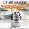 imageSpring Chef Magnetic Stainless Steel Measuring Cups Patent Pending Kitchen Tools with Easy to Read Markings for Measuring Dry or Liquid Ingredients Set of 7 BlackMint