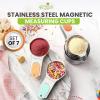 imageSpring Chef Magnetic Stainless Steel Measuring Cups Patent Pending Kitchen Tools with Easy to Read Markings for Measuring Dry or Liquid Ingredients Set of 7 BlackDesert Sunset