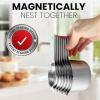 imageSpring Chef Magnetic Stainless Steel Measuring Cups Patent Pending Kitchen Tools with Easy to Read Markings for Measuring Dry or Liquid Ingredients Set of 7 BlackDesert Sunset