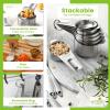 imageSpring Chef Magnetic Stainless Steel Measuring Cups Patent Pending Kitchen Tools with Easy to Read Markings for Measuring Dry or Liquid Ingredients Set of 7 BlackStainless Steel