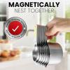 imageSpring Chef Magnetic Stainless Steel Measuring Cups Patent Pending Kitchen Tools with Easy to Read Markings for Measuring Dry or Liquid Ingredients Set of 7 BlackPastel