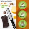 imageSpring Chef Premium Lemon Zester Grater with Handle  Fruits Garlic Chocolate Nutmeg Ginger Grater  Heavy Duty Kitchen Tool  Stainless Steel Citrus Zester with Blade Cover  Fine Shred BlackBlack