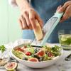 imageSpring Chef Premium Lemon Zester Grater with Handle  Fruits Garlic Chocolate Nutmeg Ginger Grater  Heavy Duty Kitchen Tool  Stainless Steel Citrus Zester with Blade Cover  Fine Shred BlackMint