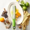 imageSpring Chef Premium Lemon Zester Grater with Handle  Fruits Garlic Chocolate Nutmeg Ginger Grater  Heavy Duty Kitchen Tool  Stainless Steel Citrus Zester with Blade Cover  Fine Shred BlackGreen