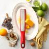 imageSpring Chef Premium Lemon Zester Grater with Handle  Fruits Garlic Chocolate Nutmeg Ginger Grater  Heavy Duty Kitchen Tool  Stainless Steel Citrus Zester with Blade Cover  Fine Shred BlackRed