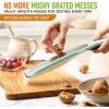 imageSpring Chef Premium Lemon Zester Grater with Handle  Fruits Garlic Chocolate Nutmeg Ginger Grater  Heavy Duty Kitchen Tool  Stainless Steel Citrus Zester with Blade Cover  Fine Shred BlackMint