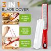 imageSpring Chef Premium Lemon Zester Grater with Handle  Fruits Garlic Chocolate Nutmeg Ginger Grater  Heavy Duty Kitchen Tool  Stainless Steel Citrus Zester with Blade Cover  Fine Shred BlackRed