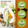 imageSpring Chef Premium Lemon Zester Grater with Handle  Fruits Garlic Chocolate Nutmeg Ginger Grater  Heavy Duty Kitchen Tool  Stainless Steel Citrus Zester with Blade Cover  Fine Shred BlackGreen