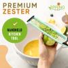 imageSpring Chef Premium Lemon Zester Grater with Handle  Fruits Garlic Chocolate Nutmeg Ginger Grater  Heavy Duty Kitchen Tool  Stainless Steel Citrus Zester with Blade Cover  Fine Shred BlackMint