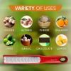 imageSpring Chef Premium Lemon Zester Grater with Handle  Fruits Garlic Chocolate Nutmeg Ginger Grater  Heavy Duty Kitchen Tool  Stainless Steel Citrus Zester with Blade Cover  Fine Shred BlackRed
