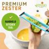 imageSpring Chef Premium Lemon Zester Grater with Handle  Fruits Garlic Chocolate Nutmeg Ginger Grater  Heavy Duty Kitchen Tool  Stainless Steel Citrus Zester with Blade Cover  Fine Shred BlackBlue Aqua Sky
