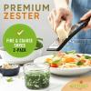 imageSpring Chef Premium Lemon Zester Grater with Handle  Fruits Garlic Chocolate Nutmeg Ginger Grater  Heavy Duty Kitchen Tool  Stainless Steel Citrus Zester with Blade Cover  Fine Shred BlackBlack