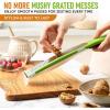 imageSpring Chef Premium Lemon Zester Grater with Handle  Fruits Garlic Chocolate Nutmeg Ginger Grater  Heavy Duty Kitchen Tool  Stainless Steel Citrus Zester with Blade Cover  Fine Shred BlackGreen
