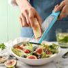 imageSpring Chef Premium Lemon Zester Grater with Handle  Fruits Garlic Chocolate Nutmeg Ginger Grater  Heavy Duty Kitchen Tool  Stainless Steel Citrus Zester with Blade Cover  Fine Shred BlackBlue Aqua Sky