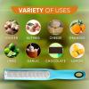 imageSpring Chef Premium Lemon Zester Grater with Handle  Fruits Garlic Chocolate Nutmeg Ginger Grater  Heavy Duty Kitchen Tool  Stainless Steel Citrus Zester with Blade Cover  Fine Shred BlackBlue Aqua Sky