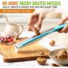 imageSpring Chef Premium Lemon Zester Grater with Handle  Fruits Garlic Chocolate Nutmeg Ginger Grater  Heavy Duty Kitchen Tool  Stainless Steel Citrus Zester with Blade Cover  Fine Shred BlackBlue Aqua Sky
