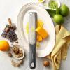 imageSpring Chef Premium Lemon Zester Grater with Handle  Fruits Garlic Chocolate Nutmeg Ginger Grater  Heavy Duty Kitchen Tool  Stainless Steel Citrus Zester with Blade Cover  Fine Shred BlackGray