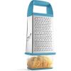 imageSpring Chef Professional 10quot Stainless Steel Parmesan Cheese Grater with Handle 4 Sided Handheld Box Grater Kitchen Potato Shredder for Hash Browns Hard Cheese Ginger Vegetables Carrot  MintBlue Aqua Sky