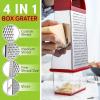 imageSpring Chef Professional 10quot Stainless Steel Parmesan Cheese Grater with Handle 4 Sided Handheld Box Grater Kitchen Potato Shredder for Hash Browns Hard Cheese Ginger Vegetables Carrot  MintRed